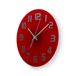 Orologio da parete in Vetro 30cm - Rosso
