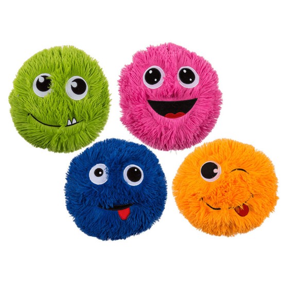 Cuscini Peluche Happy Face, Set 4 pz - 4 colori