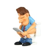 Caricatura Uomo sul WC con smartphone