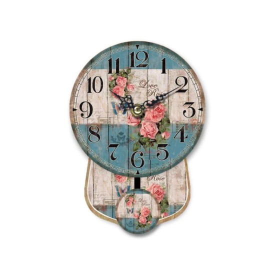 Orologio con pendolo 14x18.5cm - Love Rose