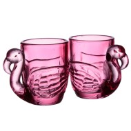 Set 2 Bicchierini Shot da Liquore 90ml - Fenicottero rosa