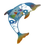 Delfino in metallo da appendere 22cm, decorazione da parete